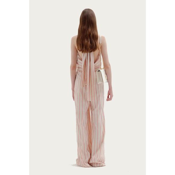 NEW EENK siesta haltered jumpsuit in pink stripe - Picture 2 of 2
